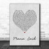 Metallica Mama Said Grey Heart Song Lyric Music Wall Art Print