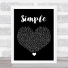 Florida Georgia Line Simple Black Heart Song Lyric Wall Art Print