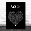 Lifehouse All In Black Heart Song Lyric Wall Art Print