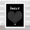 Lizzo Juice Black Heart Song Lyric Wall Art Print