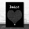 Lizzo Juice Black Heart Song Lyric Wall Art Print