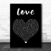 Boyzone Love Black Heart Song Lyric Wall Art Print