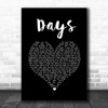 Kirsty MacColl Days Black Heart Song Lyric Wall Art Print