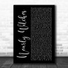 Panic! At The Disco Nearly Witches (Ever Since We Met...) Black Script Song Lyric Wall Art Print