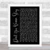 Jason Aldean Ft Kelly Clarkson Don't You Wanna Stay Black Script Song Lyric Wall Art Print