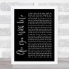 Easton Corbin Are You With Me Black Script Song Lyric Wall Art Print