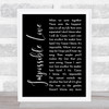 UB40 Impossible Love Black Script Song Lyric Wall Art Print