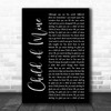 Carole King Child of Mine Black Script Song Lyric Wall Art Print
