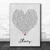 Simply Red Stars Grey Heart Song Lyric Music Wall Art Print