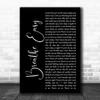 Blue Breathe Easy Black Script Song Lyric Wall Art Print