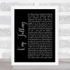 Pink Floyd Keep Talking Black Script Song Lyric Wall Art Print