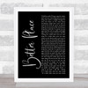 Rachel Platten Better Place Black Script Song Lyric Wall Art Print