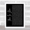 George Michael This Is How Black Script Song Lyric Wall Art Print