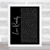 Roachford Love Remedy Black Script Song Lyric Wall Art Print