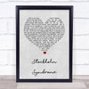 Blink-182 Stockholm Syndrome Grey Heart Song Lyric Music Wall Art Print