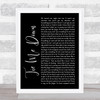 Taylor Ray Holbrook Tie Me Down Black Script Song Lyric Wall Art Print