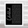 Counting Crows Colorblind Black Script Song Lyric Wall Art Print