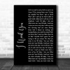 Lynyrd Skynyrd I Need You Black Script Song Lyric Wall Art Print