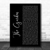 Rush The Garden Black Script Song Lyric Wall Art Print