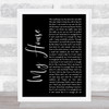 Matilda The Musical My House Black Script Song Lyric Wall Art Print