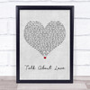 Boyzone Talk About Love Grey Heart Song Lyric Music Wall Art Print