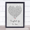 Staind Tangled Up In You Grey Heart Song Lyric Music Wall Art Print