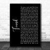 Toulouse Found Black Script Song Lyric Wall Art Print