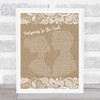 Leona Lewis Footprints In The Sand Burlap & Lace Song Lyric Wall Art Print