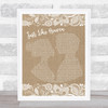 Katie Melua Just Like Heaven Burlap & Lace Song Lyric Wall Art Print