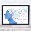 Michael Jackson Rock With You Colourful Music Note Hair Song Lyric Wall Art Print