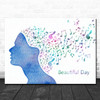 U2 Beautiful Day Colourful Music Note Hair Song Lyric Wall Art Print