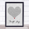 Macklemore & Ryan Lewis Thrift Shop Grey Heart Song Lyric Music Wall Art Print