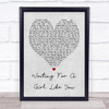 Foreigner Waiting For A Girl Like You Grey Heart Song Lyric Music Wall Art Print