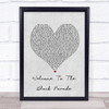 My Chemical Romance Welcome To The Black Parade Grey Heart Song Lyric Music Wall Art Print