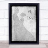 Jess Glynne My Love Grey Man Lady Dancing Song Lyric Wall Art Print