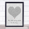 Celine Dion It's All Coming Back To Me Now Grey Heart Song Lyric Wall Art Print