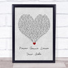 Daniel Bedingfield Never Gonna Leave Your Side Grey Heart Song Lyric Wall Art Print