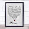 Rhiannon Fleetwood Mac Grey Heart Song Lyric Music Wall Art Print