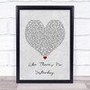Mark Wills Like There's No Yesterday Grey Heart Song Lyric Wall Art Print