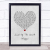 The Kooks Junk Of The Heart (Happy) Grey Heart Song Lyric Wall Art Print