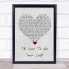 Clay Walker I'd Love To Be Your Last Grey Heart Song Lyric Wall Art Print