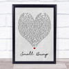 Small Bump Ed Sheeran Grey Heart Song Lyric Music Wall Art Print