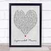 Supermarket Flowers Ed Sheeran Grey Heart Song Lyric Music Wall Art Print