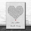 Darkiel Sin Saber Donde Vamos Grey Heart Song Lyric Wall Art Print