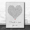 Ed Sheeran I Found a Love for me Grey Heart Song Lyric Wall Art Print