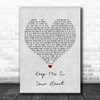 Warren Zevon Keep Me In Your Heart Grey Heart Song Lyric Wall Art Print