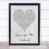 Coldplay Hymn for the Weekend Grey Heart Song Lyric Wall Art Print