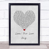 Jason Michael Carroll Livin' Our Love Song Grey Heart Song Lyric Wall Art Print