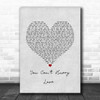 Phil Collins You Can't Hurry Love Grey Heart Song Lyric Wall Art Print