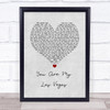 Red Wanting Blue You Are My Las Vegas Grey Heart Song Lyric Wall Art Print